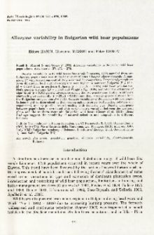 Allozyme variability in Bulgarian wild boar populations