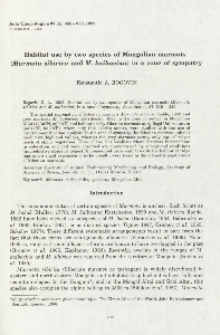 Habitat use by two species of Mongolian marmots ( Marmota sibirica and M. baibacina) in a zone of sympatry