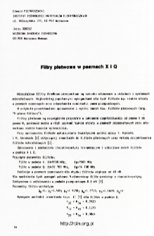 Filtry płetwowe w pasmach X i Q = The e-plane filters in X and Q bands