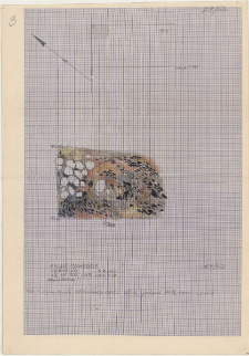 KZG, VI 502 B, plan archeologiczny wykopu, konstrukcje wału