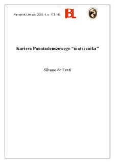 Kariera Panatadeuszowego "matecznika"