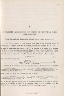 On certain Expansions, in series of Multiple Sines and Cosines