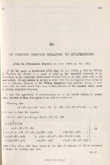 On certain result relating to Quaternions