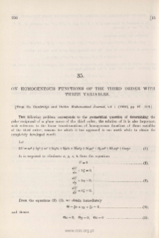 On Homogeneous Functions of the Third Order with Three Variables