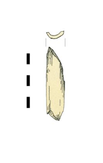 bone with processing traces, fragment