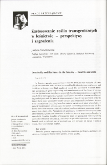 Genetically modified trees in the forestry - benefits and risks