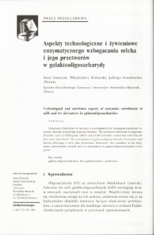 Technological and nutritious aspects of enzymatic enrichment of milk and it’s derivatives in galactooligosaccharides