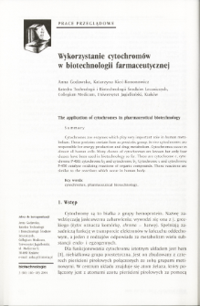 The application of cytochromes in pharmaceutical biotechnology