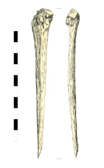 stitching awl, bone