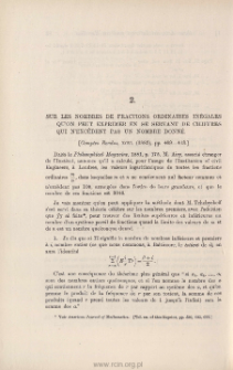 Sur les nombres de fractions ordinaires inégales [...]