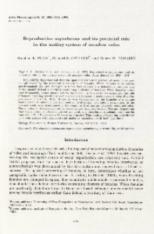 Reproductive asynchrony and its potential role in the mating system of meadow voles