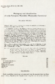 Phylogeny and classification of early European Mustelida (Mammalia: Carnivora)