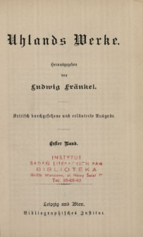 Uhlands Werke. Bd. 1