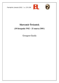 Sławomir Świontek (30 listopada 1942 - 21 marca 2001)