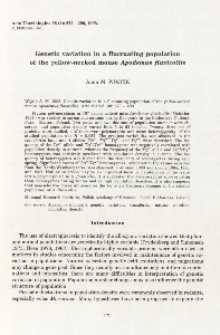 Genetic variation in a fluctuating population of the yellow-necked mouse Apodemus flavicollis