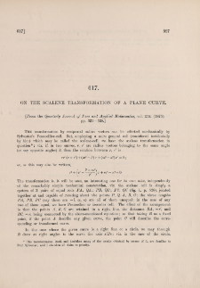 On the scalene transformation of a plane curve