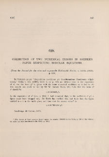 Correction of two numerical errors in Sohnke's paper respecting modular equations