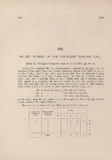 On the number of the univalent radicals CnH2n+1