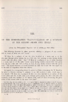 On the Homographic Transformation of a Surface of the Second Order into Itself