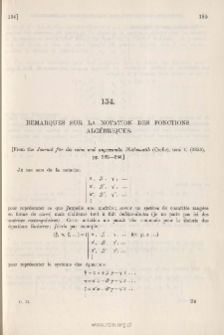 Remarques sur la Notation des Fonctions Algébriques