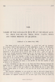 Tables of the Covariants M to W of the Binary Quintic:from the Second, Third, Fifth, Eighth, Ninth and Tenth Memoirs on Quantics