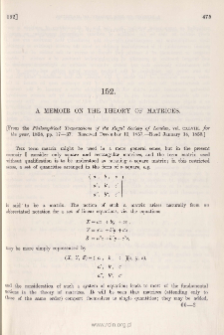 A Memoir on the Theory of Matrices