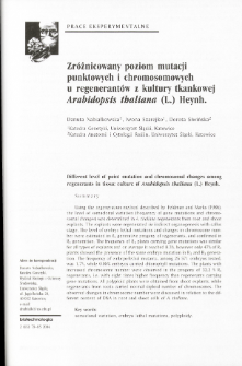 Different level of point mutation and chromosomal changes among regenerants in tissue culture of Arabidopsis thaliana (L.) Heynh.