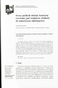 Screening of Polish red clover cultivars for their capability to somatic embryogenesis