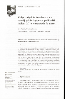 Influence of the phenol substances on shoot buds development of apple rootstock M7 in tissue culture