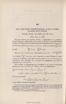 Sur l'équation différentielle d'une courbe d'ordre quelconque