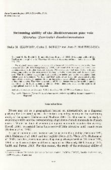 Swimming ability of the Mediterranean pine vole Microtus (Terricola) duodecimcostatus