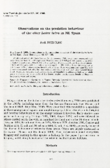 Observations on the predation behaviour of the otter Lutra lutra in NE Spain