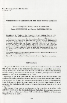 Occurrence of lactation in red deer Cervus elaphus