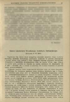 Sesja naukowa Morskiego Instytutu Rybackiego (Gdynia, 6 VII 1965)