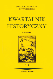 Kwartalnik Historyczny R. 112 nr 2 (2005), Strony tytułowe, spis treści