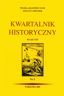 Kwartalnik Historyczny R. 112 nr 3 (2005), Title pages, Contents