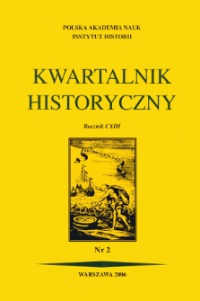 Kwartalnik Historyczny R. 113 nr 2 (2006), Strony tytułowe, spis treści