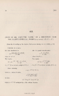[ Note on Mr Griffith's paper " On a deduction from the elliptic-integral formula y = sin ( A+ B+ C+ ...) " ]