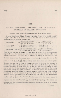 On the geometrical interpretation of certain formula in elluptic functions