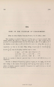 Note on the formula of trigonometry