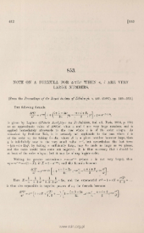 Note on a formula for Δn0i/ni when n, i are very large numbers