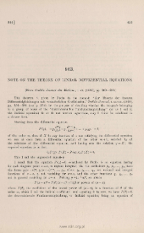 Note on the theory of linear differential equations