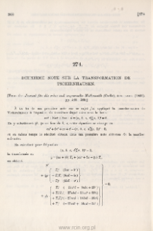 Deuxième note sur la transformation de Tschirnhausen