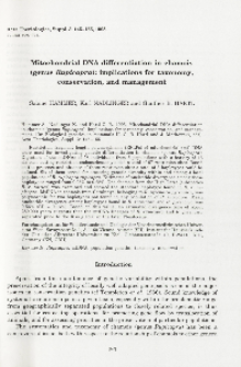 Mitochondrial DNA differentation in chamois (genus Rupicapra : implications for taxonomy, conservation, and management