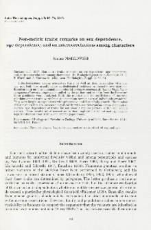 Non-metric traits: remarks on sex dependence, age dependence, and on intercorrelations among characters