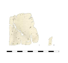 sheet, tin, two fragment