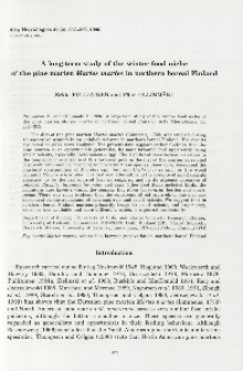 A long-term study of the winter food niche of the pine marten Martes martes in northern boreal Finland