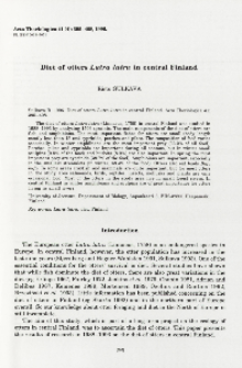 Diet of otters Lutra lutra in central Finland