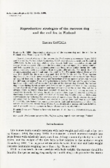 Reproductive strategies of the racoon dog and the red fox in Finland