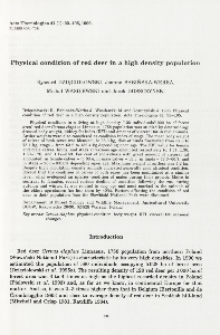 Physical condition of red deer in a high density population